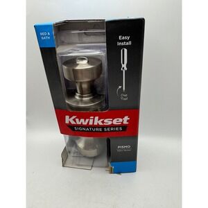 Kwikset Pismo Signature Series Satin Nickel Bed Bath  Door Lock Knob 97300-931